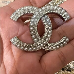 Elegant Silver and Pearl Designer Brooch